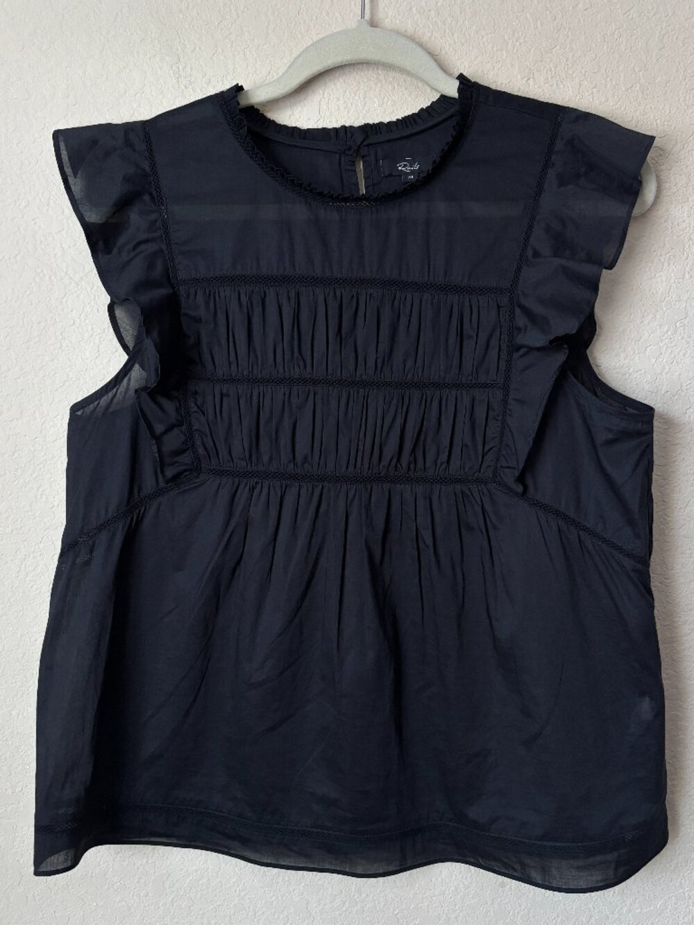 Rails Filomena Pleated Flirty Feminine Cotton Blouse Top